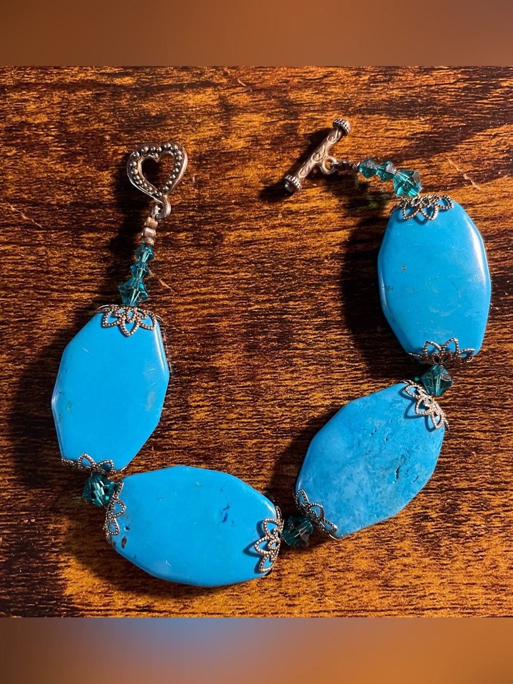 Faux Turquoise Blue Statement Gemstone Bracelet